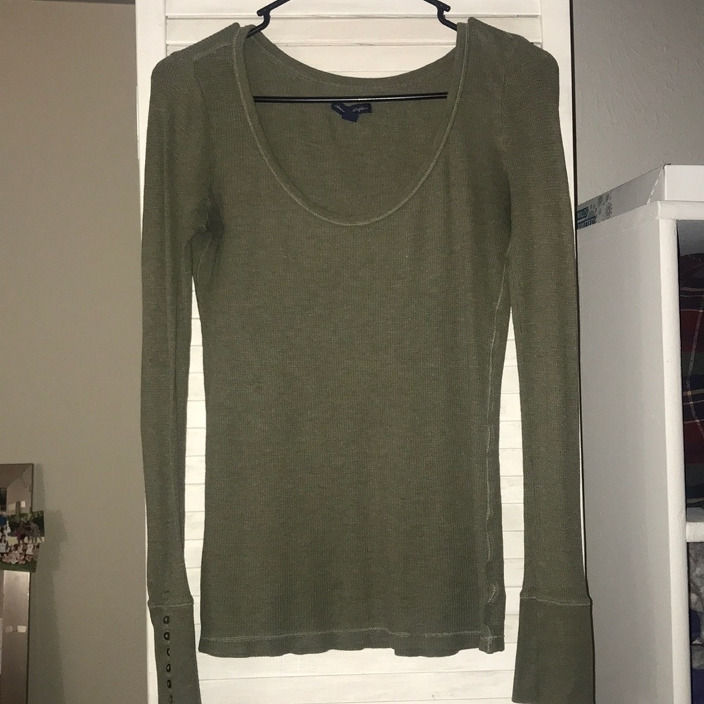 AE Long Sleeve Olive Green Tee